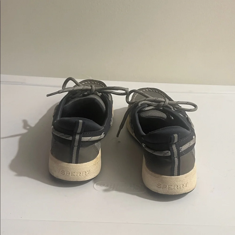Kids Gray and Blue SPERRY Boat Shoes